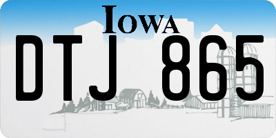 IA license plate DTJ865