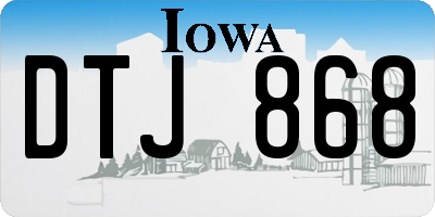 IA license plate DTJ868