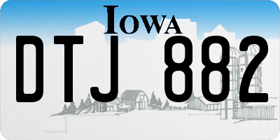 IA license plate DTJ882