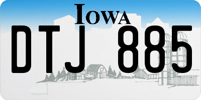 IA license plate DTJ885