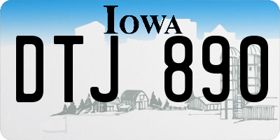 IA license plate DTJ890