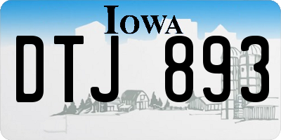 IA license plate DTJ893