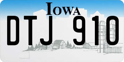IA license plate DTJ910