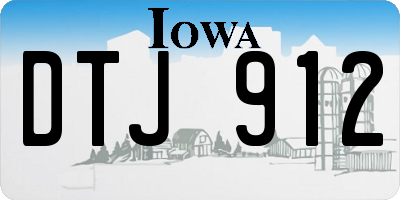 IA license plate DTJ912