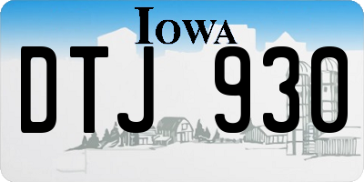 IA license plate DTJ930