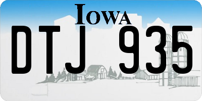 IA license plate DTJ935
