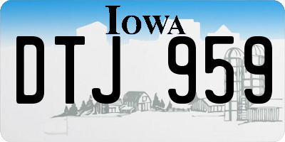 IA license plate DTJ959