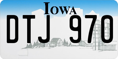 IA license plate DTJ970