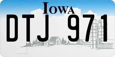 IA license plate DTJ971