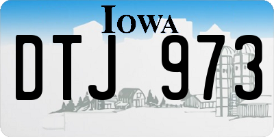 IA license plate DTJ973
