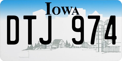 IA license plate DTJ974