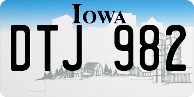 IA license plate DTJ982