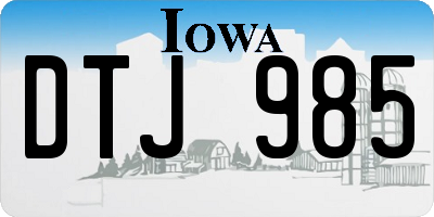 IA license plate DTJ985