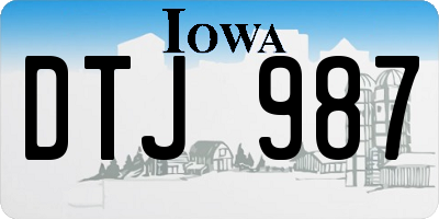 IA license plate DTJ987