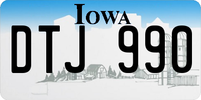 IA license plate DTJ990