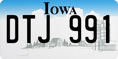 IA license plate DTJ991