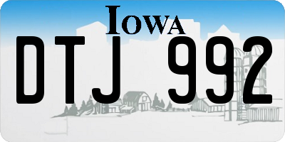 IA license plate DTJ992