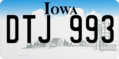IA license plate DTJ993