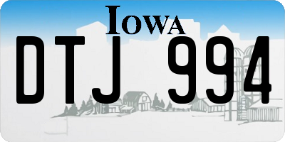 IA license plate DTJ994