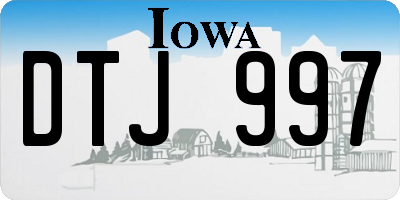 IA license plate DTJ997