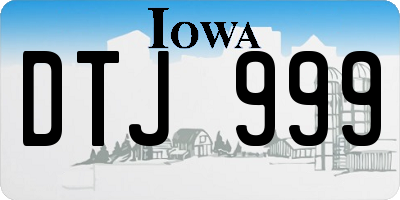IA license plate DTJ999