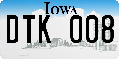 IA license plate DTK008
