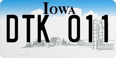 IA license plate DTK011