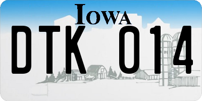 IA license plate DTK014