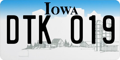 IA license plate DTK019