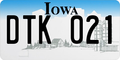 IA license plate DTK021