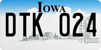 IA license plate DTK024