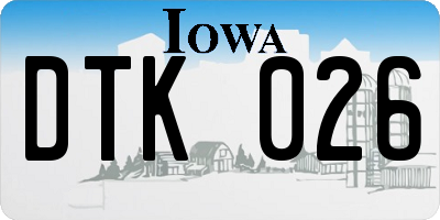 IA license plate DTK026