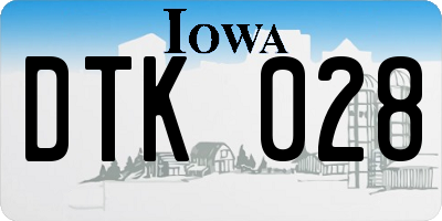 IA license plate DTK028