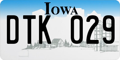 IA license plate DTK029