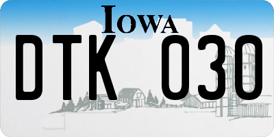 IA license plate DTK030