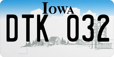 IA license plate DTK032
