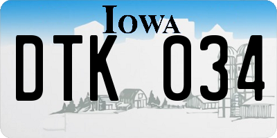 IA license plate DTK034
