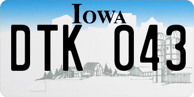 IA license plate DTK043