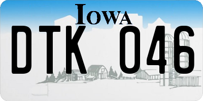 IA license plate DTK046