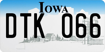 IA license plate DTK066