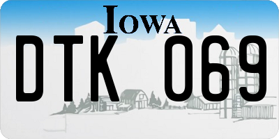 IA license plate DTK069
