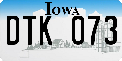 IA license plate DTK073