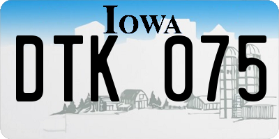 IA license plate DTK075