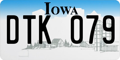 IA license plate DTK079