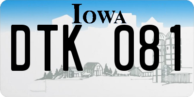 IA license plate DTK081