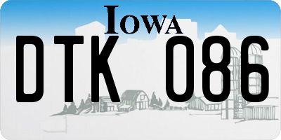 IA license plate DTK086