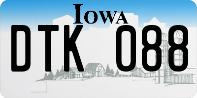 IA license plate DTK088