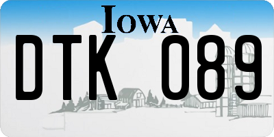 IA license plate DTK089