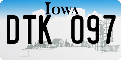 IA license plate DTK097