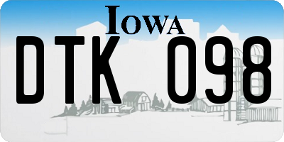 IA license plate DTK098